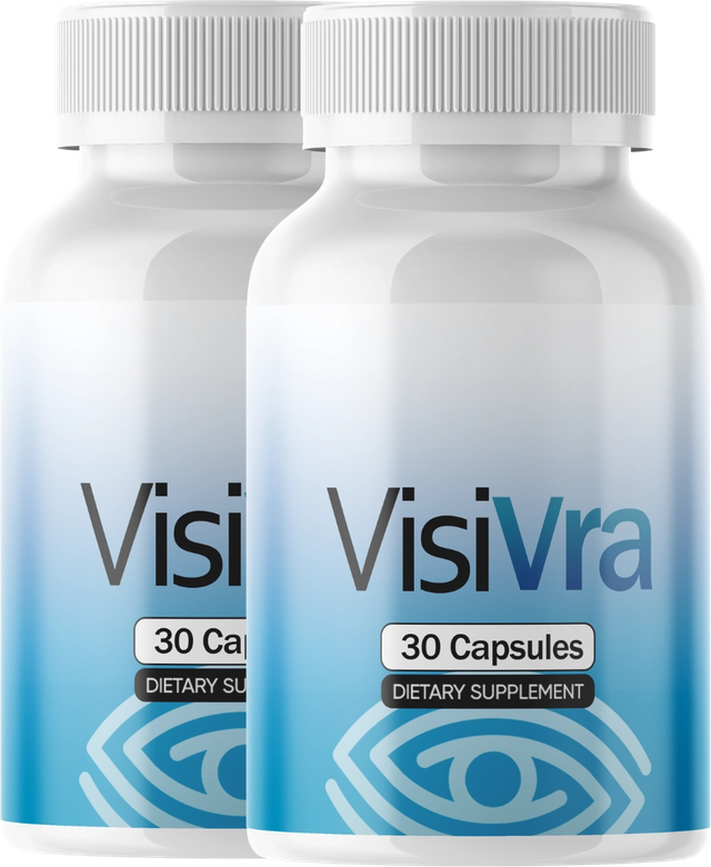 Two bottles of Visivra vision support capsules